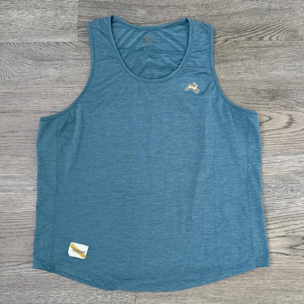 Tracksmith Session Tank Women's XL Teal Blue Veloce Running Athletic Workout